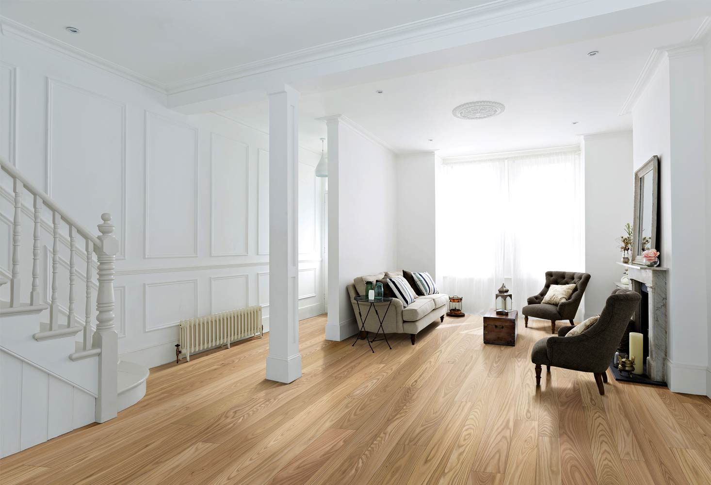 Contemporary Wood | NATURA-Olmo-Americano-Natur-Spazzolato-Verniciato | White & White